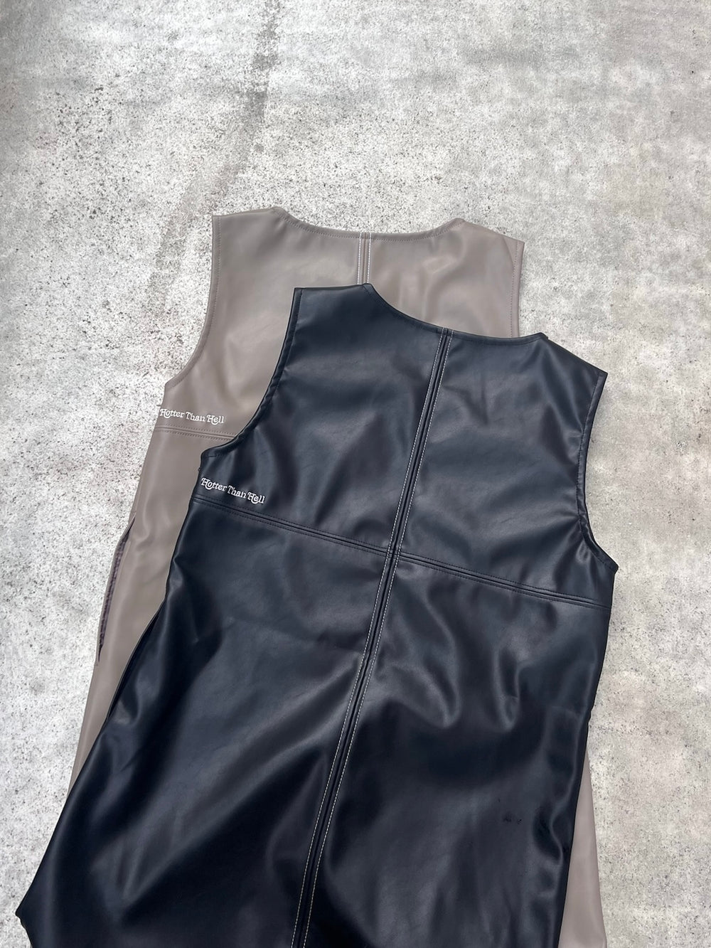 FAUX LEATHER STITCH ONEPIECE – YZ