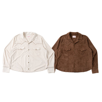 Suede Western studs shirt