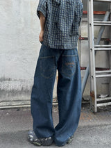 復古風格側縫氣球牛仔褲 