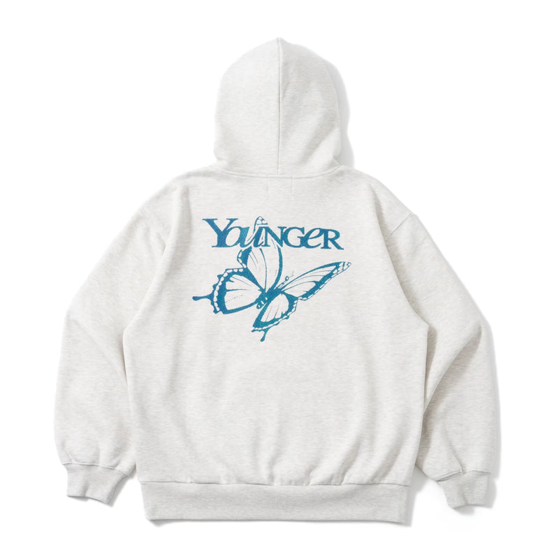 butterfly logo lame hoodie