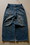 Vintage processed super wide baggy denim