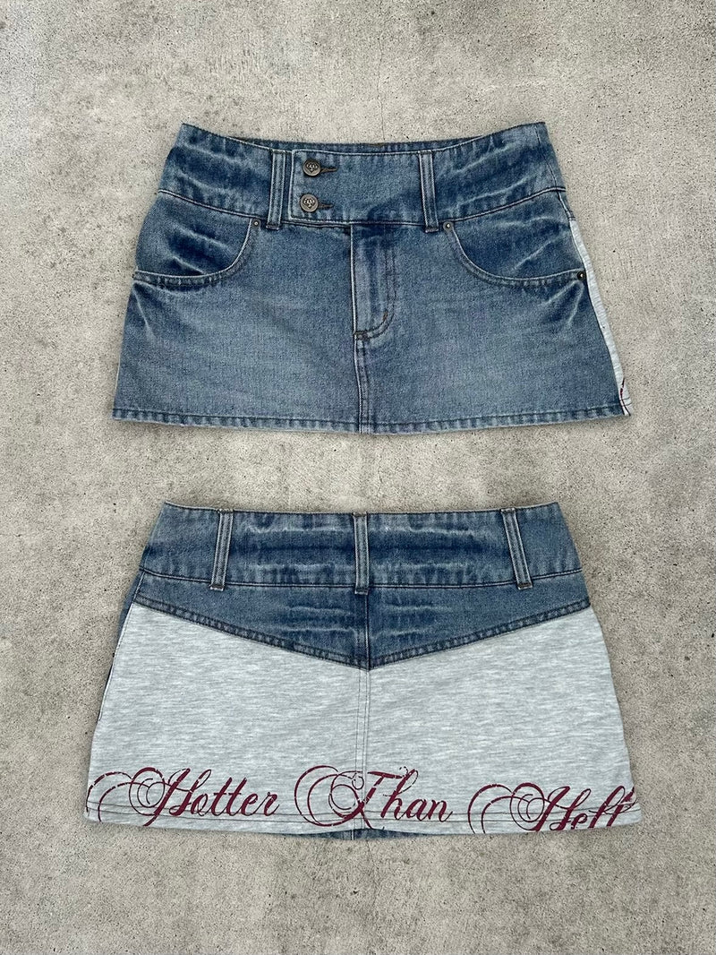 logo denim skirt