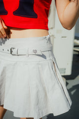 CHINO PLEATED SKIRT