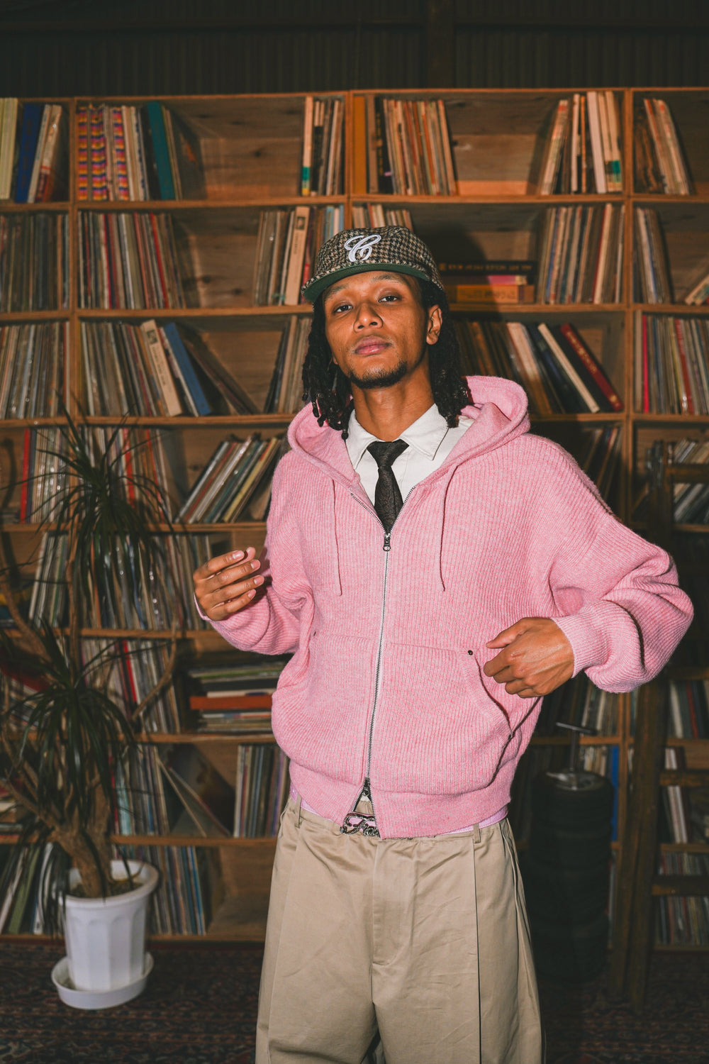 double zip mix yarn knit hoodie フーディ ballsy knit double zip