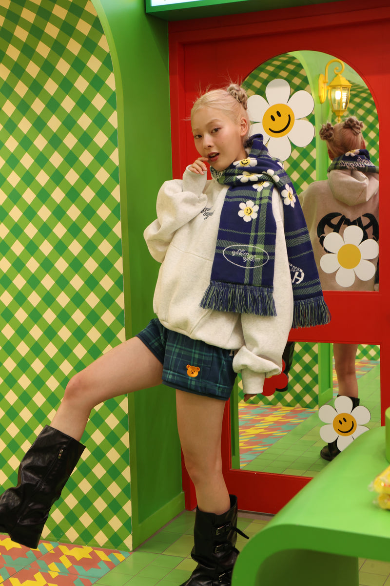 wiggle wiggle × HTH check pattern mini shorts