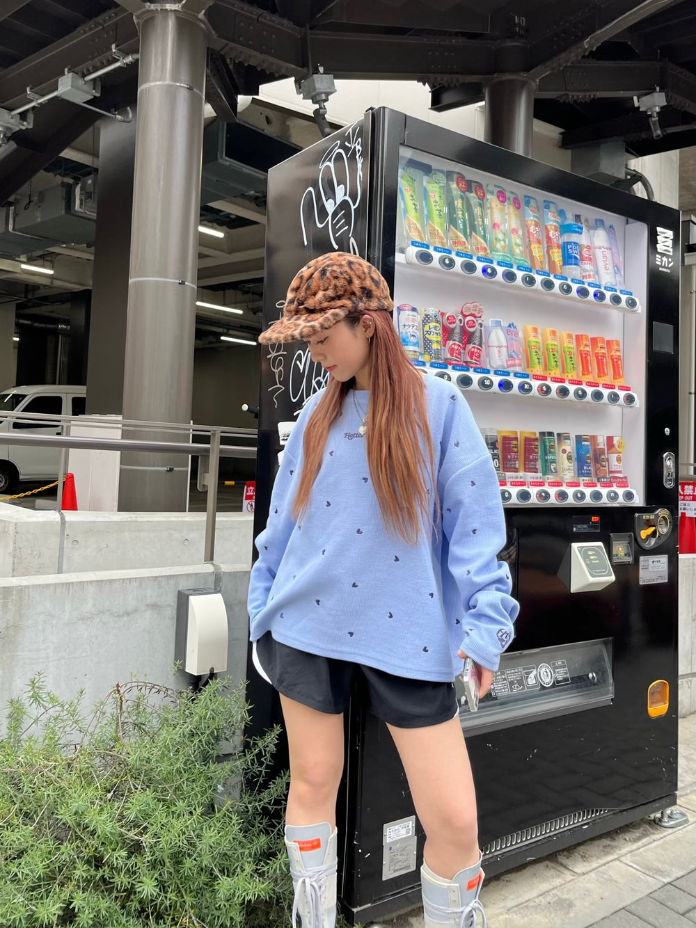 トップス HTH randomheart Wafful LongTee Random Heart Waffle Long Tee – YZ