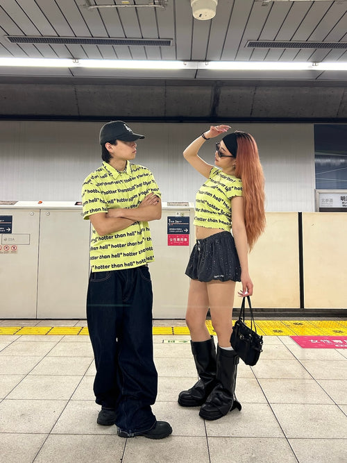 전체 크롭 티 