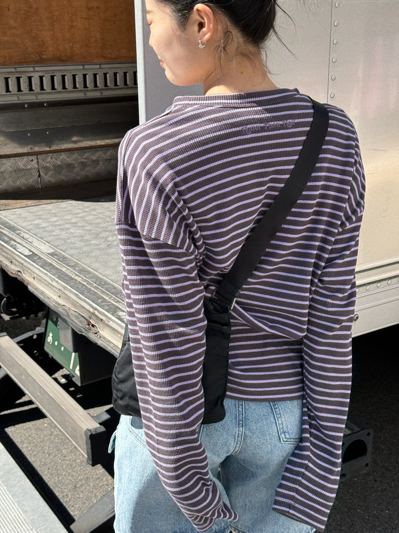 Border waffle long Tee