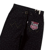 leopard straight denim pants 
