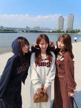 다양한 패턴의 yung 로고 집업 후디 