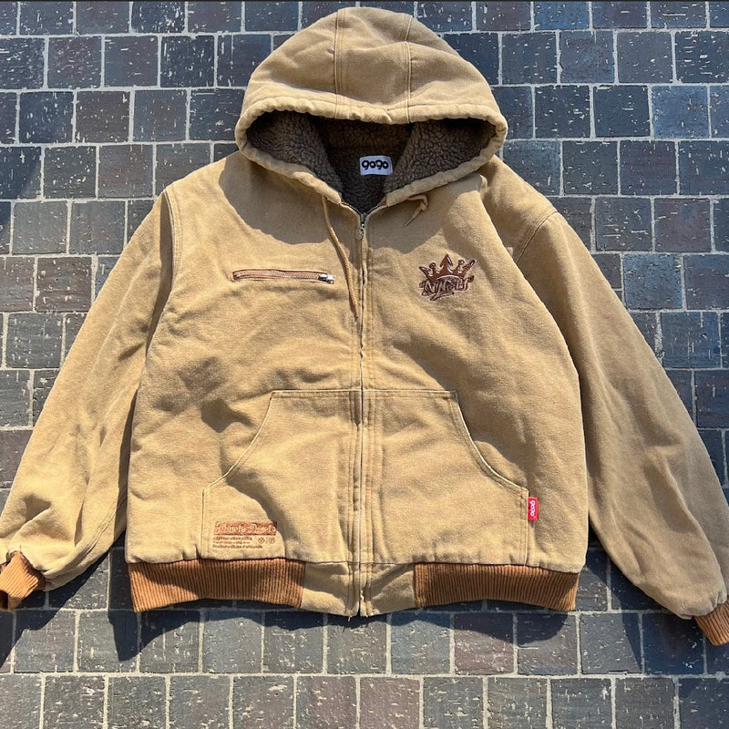 King Logo Vintage Hooded Work Jacket – YZ