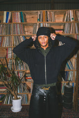 ballsy knit double zip hoodie