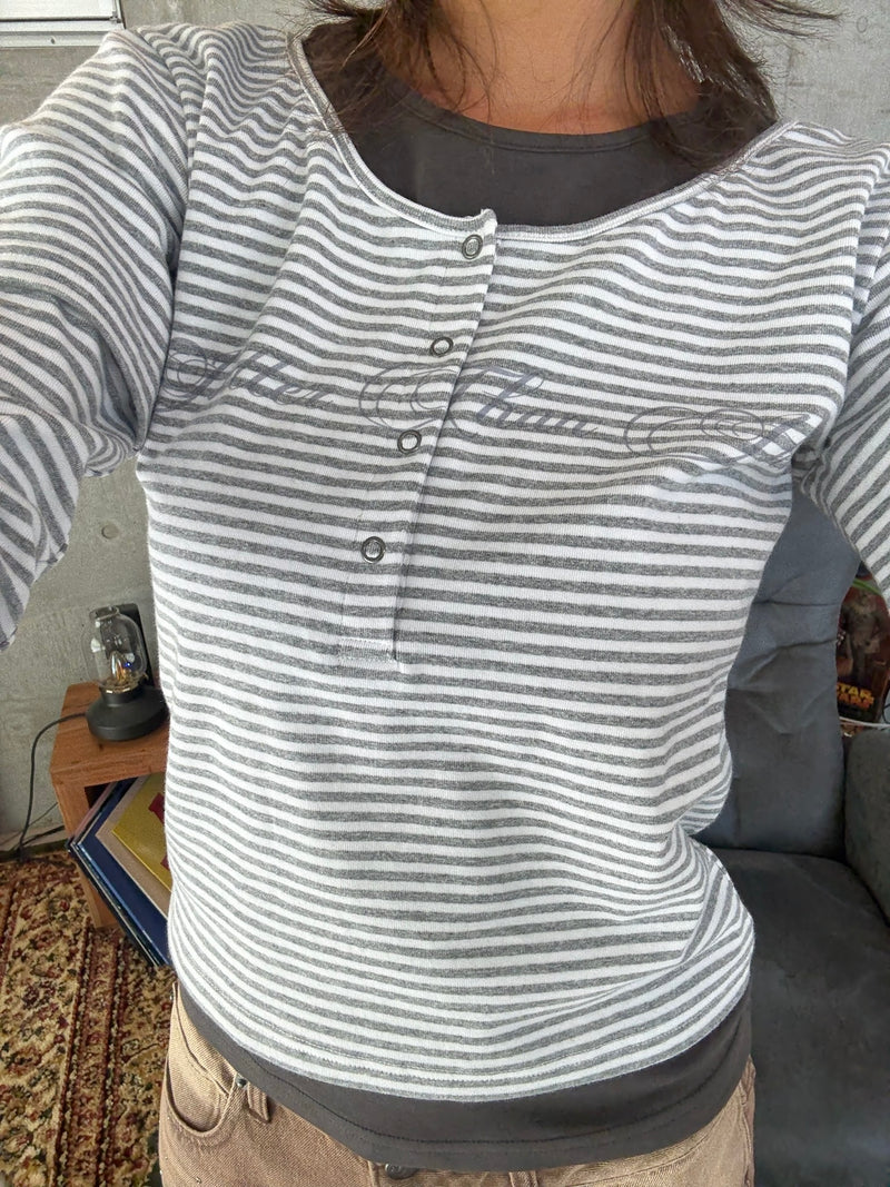 Layered border long tee