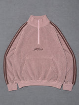 relaxy logo half zip lamé track jacket