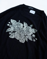 flower paint broken long sleeve sheer sweater