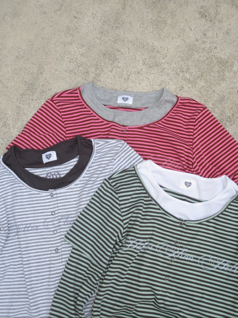 Layered border long tee