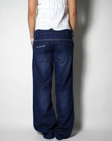 스터드 플레어 데님 