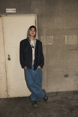 King Logo Wide TUCK DENIM PANTS