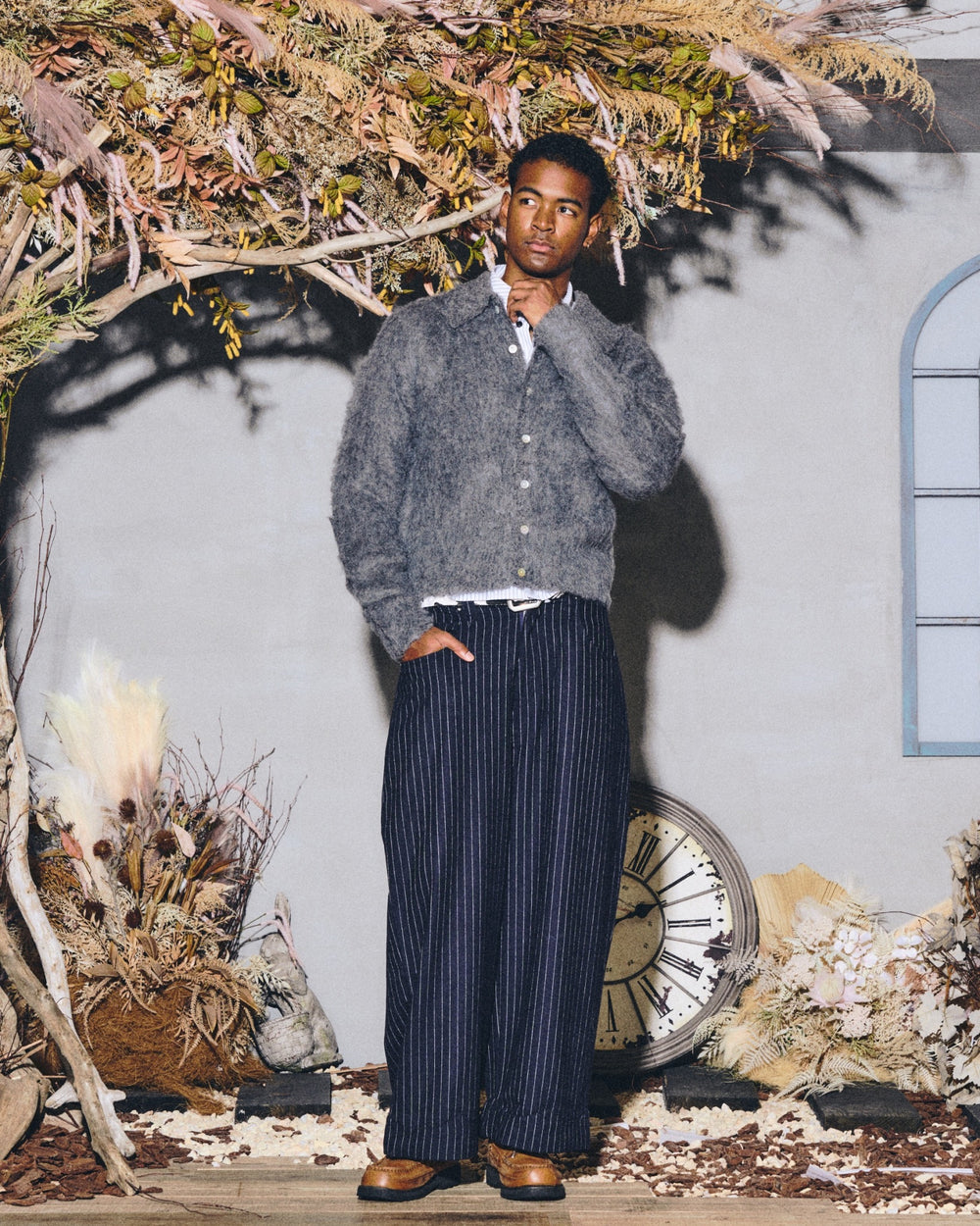 mohair blend knit cardigan – YZ