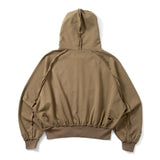 heart logo damage zip hoodie