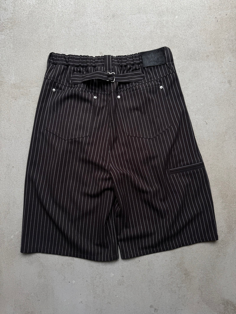 Wide-Pleated Striped Shorts – YZ