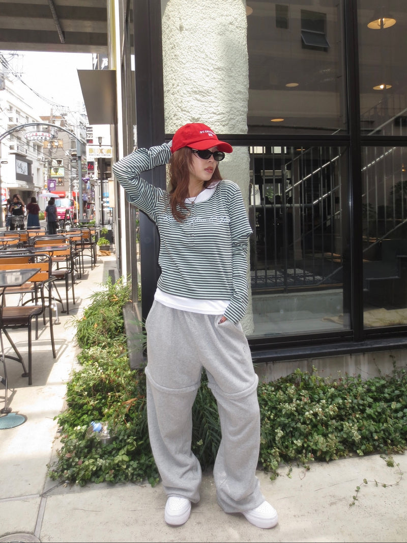 Layered border long tee