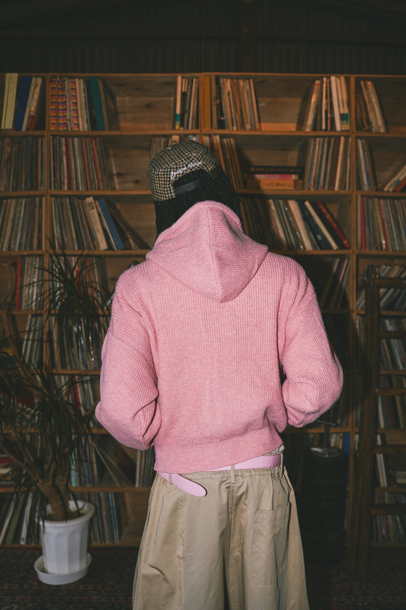 ballsy knit double zip hoodie