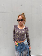LACE TRIM RIB TOP 