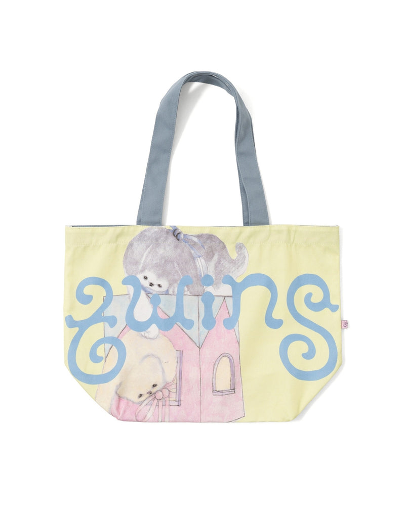 【KIRAページ】twins light blue のトートバッグ twins big tote bag – YZ