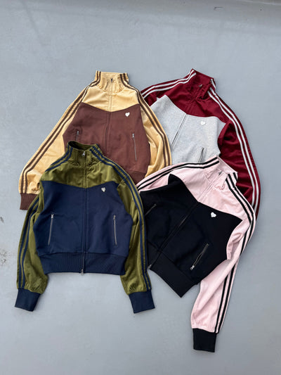 switching velours track jacket