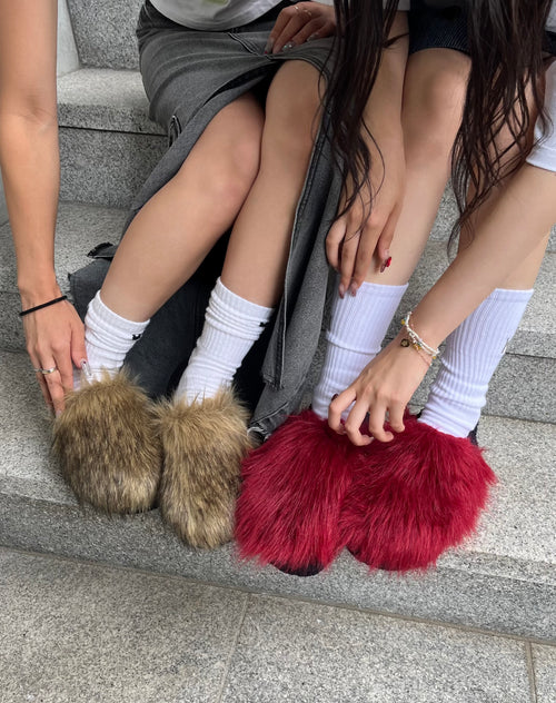 fur sandal