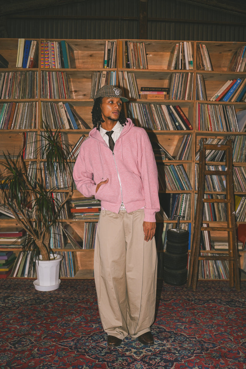 ballsy knit double zip hoodie