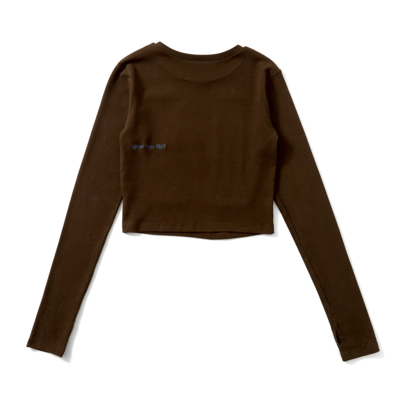 H heart check pattern long Tee