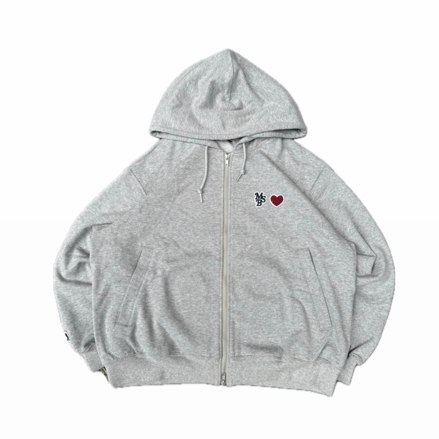HTH heart logo zip hoodie グレー Heart patch logo zip hoodie – YZ