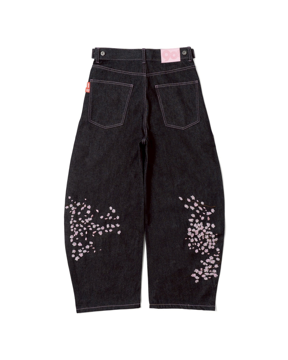 新品未開封✮HYEON blossom pants / black Sakura Embroidered Slub Denim Buggy Pants – YZ