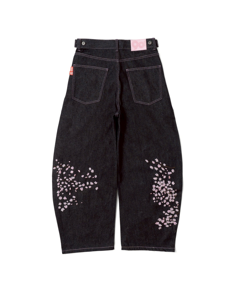「大人気商品」9090 桜デニム　Mサイズ Sakura Embroidered Slub Denim Buggy Pants – YZ