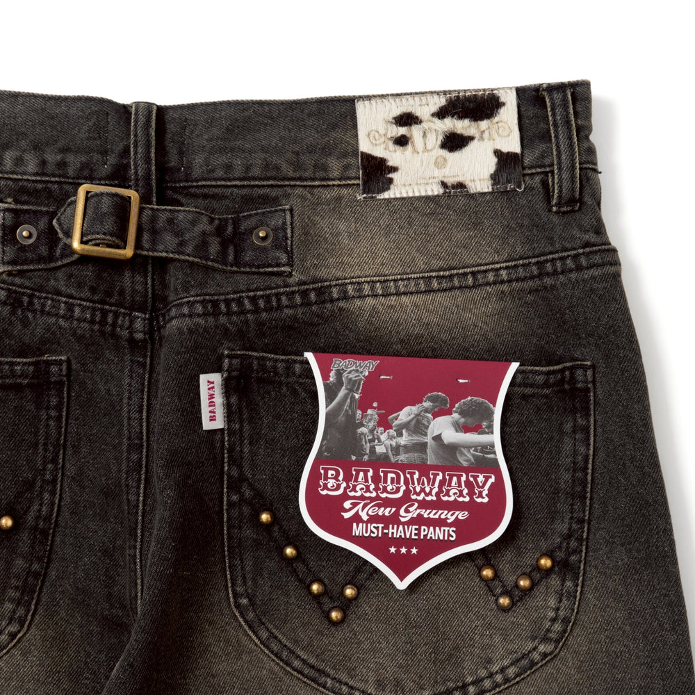 パンツ BADWAY Grunge studs wide denim Grunge studs wide denim – YZ