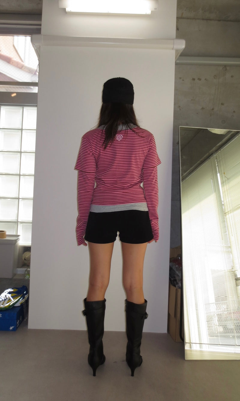 Layered border long tee