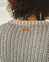 sparkle stitching v neck sweater