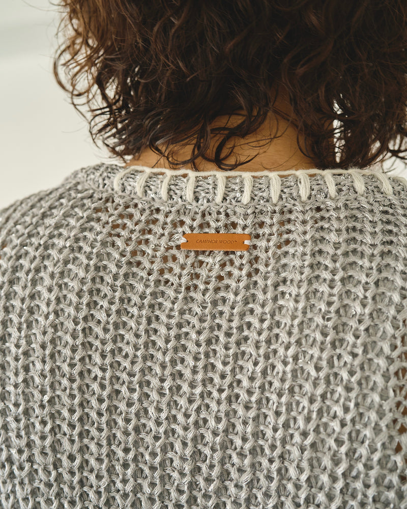 Sparkle Stitching v Neck Sweater