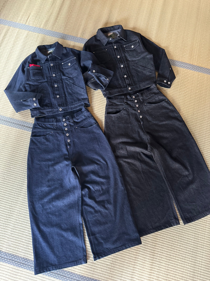 Wide baggy painter denim pants