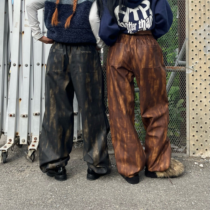 Leather Pants Outfit Aesthetic Vintage Faux Leather Pants – YZ