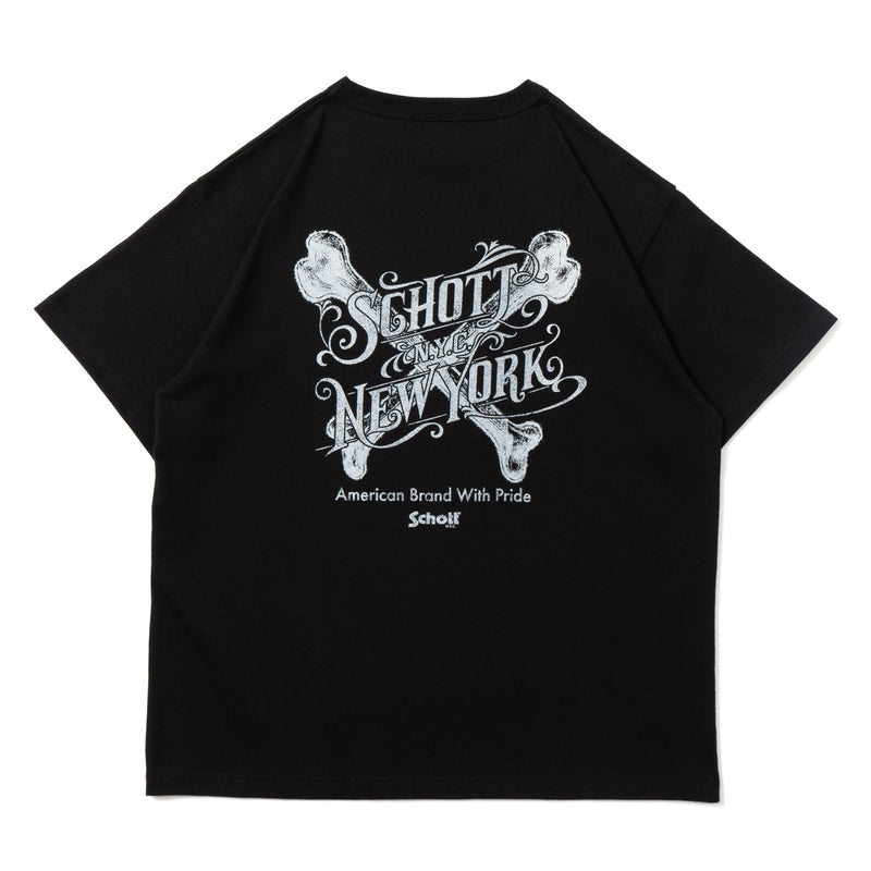 Schott×BADWAY skull graphic TEE