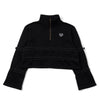 Draw cord half zip sweat