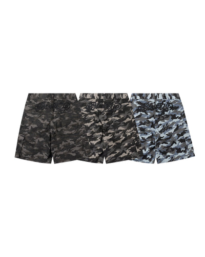 BU CAMOUFLAGE PATTERN BAGGY SHORTS