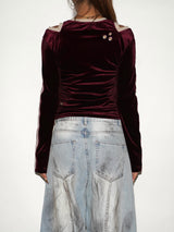 VARSITY VELOUR TOP