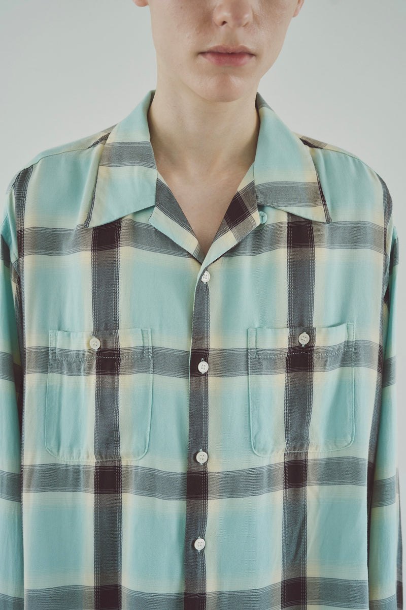 TSY ORIGINAL OMBRE CHECK SHIRTS IVORY - トップス