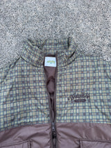 チェックのダウンジャケット 