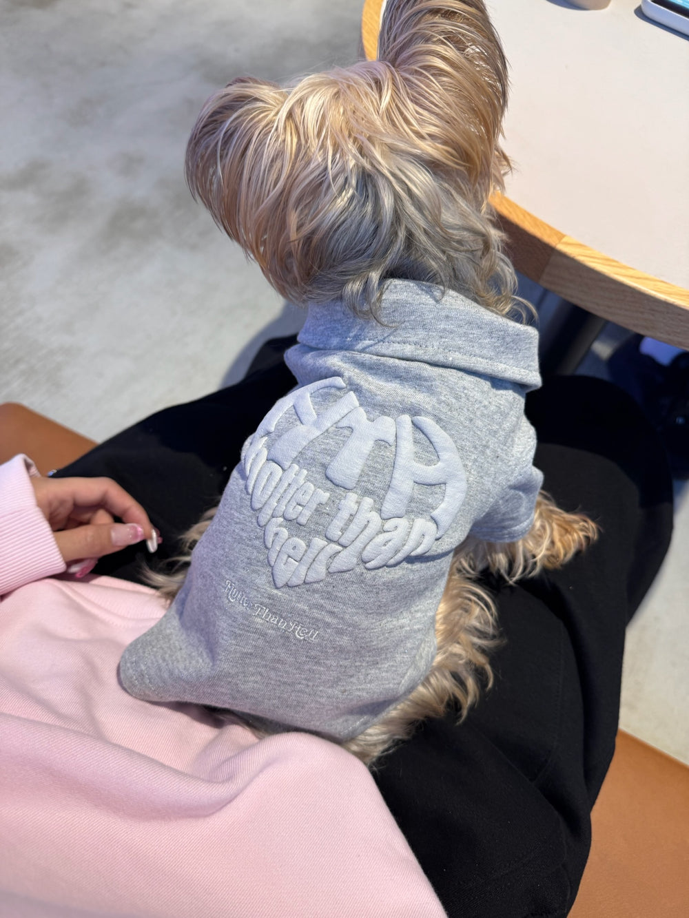 glitter heart logo hoodie (for pets) – YZ