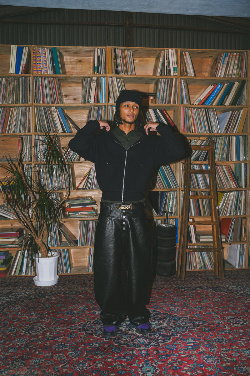 ballsy knit double zip hoodie